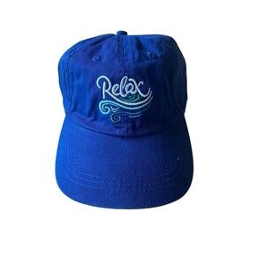NEW "RELAX" Blue Adult Baseball Cap Hat Adjustable One Size Sun & Sky